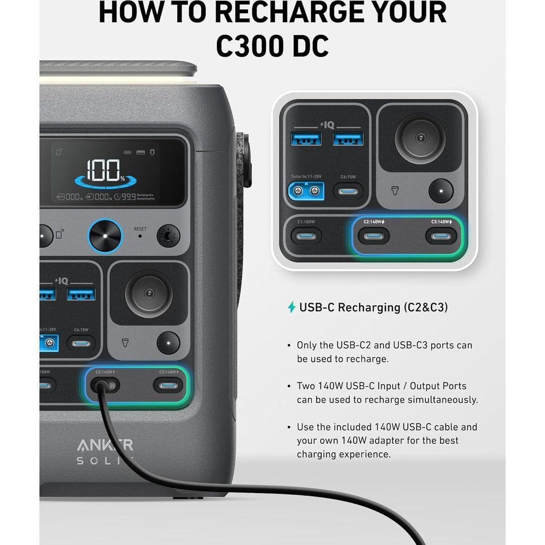 Anker Solix C300 Portable Battery Power Station 288W | A1728011 Anker Powerbank Ben Sweeney Electrical Euronics