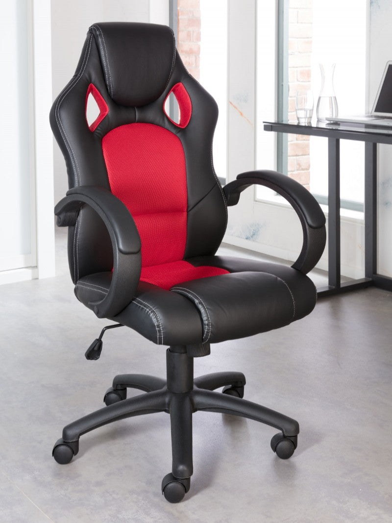Alphason Office Chair Daytona Red Faux Leather - AOC5006R