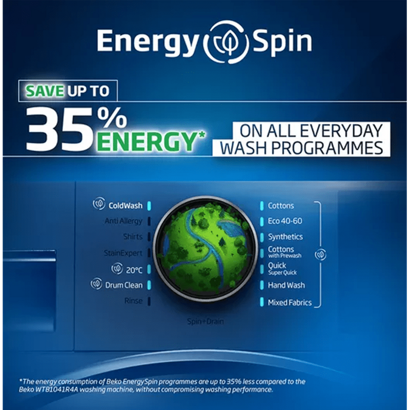 Beko 10kg 1400rpm Washing Machine with EnergySpin | B3W31041W Beko Washing Machine Ben Sweeney Electrical Euronics