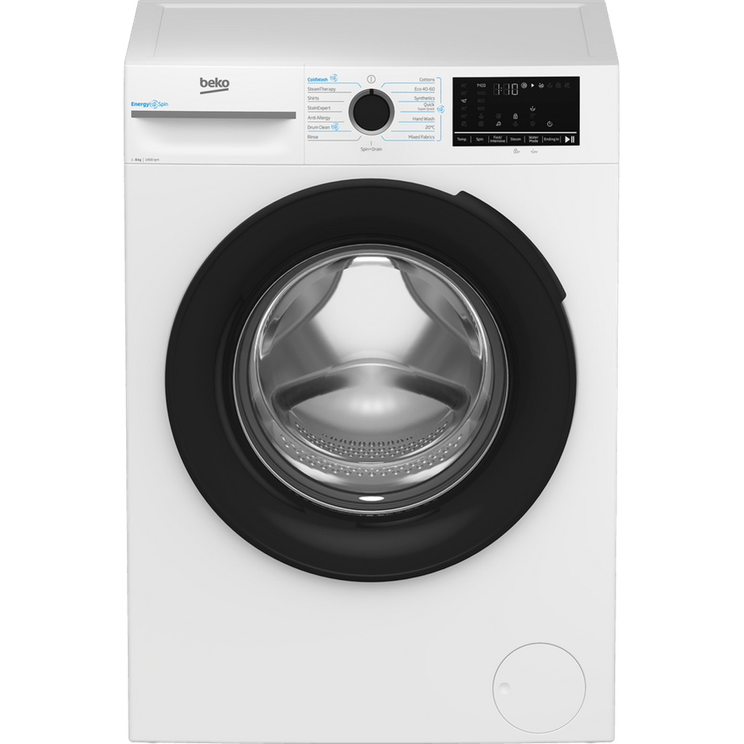 Beko EnergySpin™ 8kg Washing Machine with 1400 rpm - White | BM3WT4841IW Beko Washing Machine Ben Sweeney Electrical Euronics