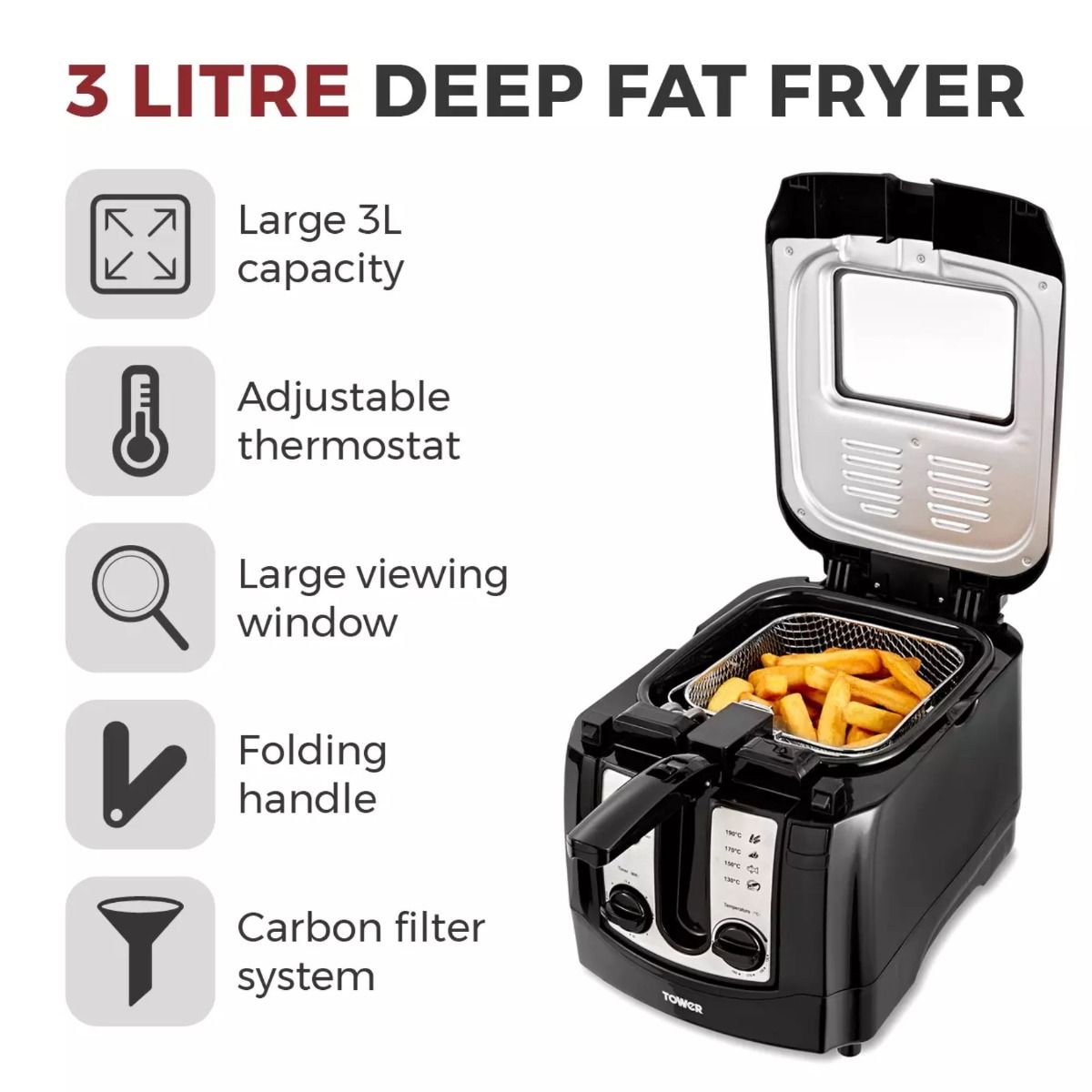 Tower 3.0L Deep Fat Fryer - T17002