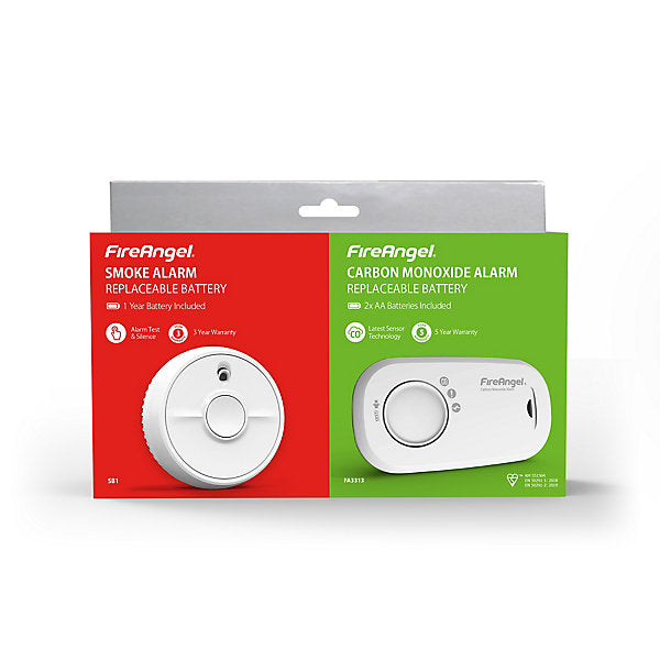 FireAngel - Smoke & Carbon Monoxide Alarm Twin Pack