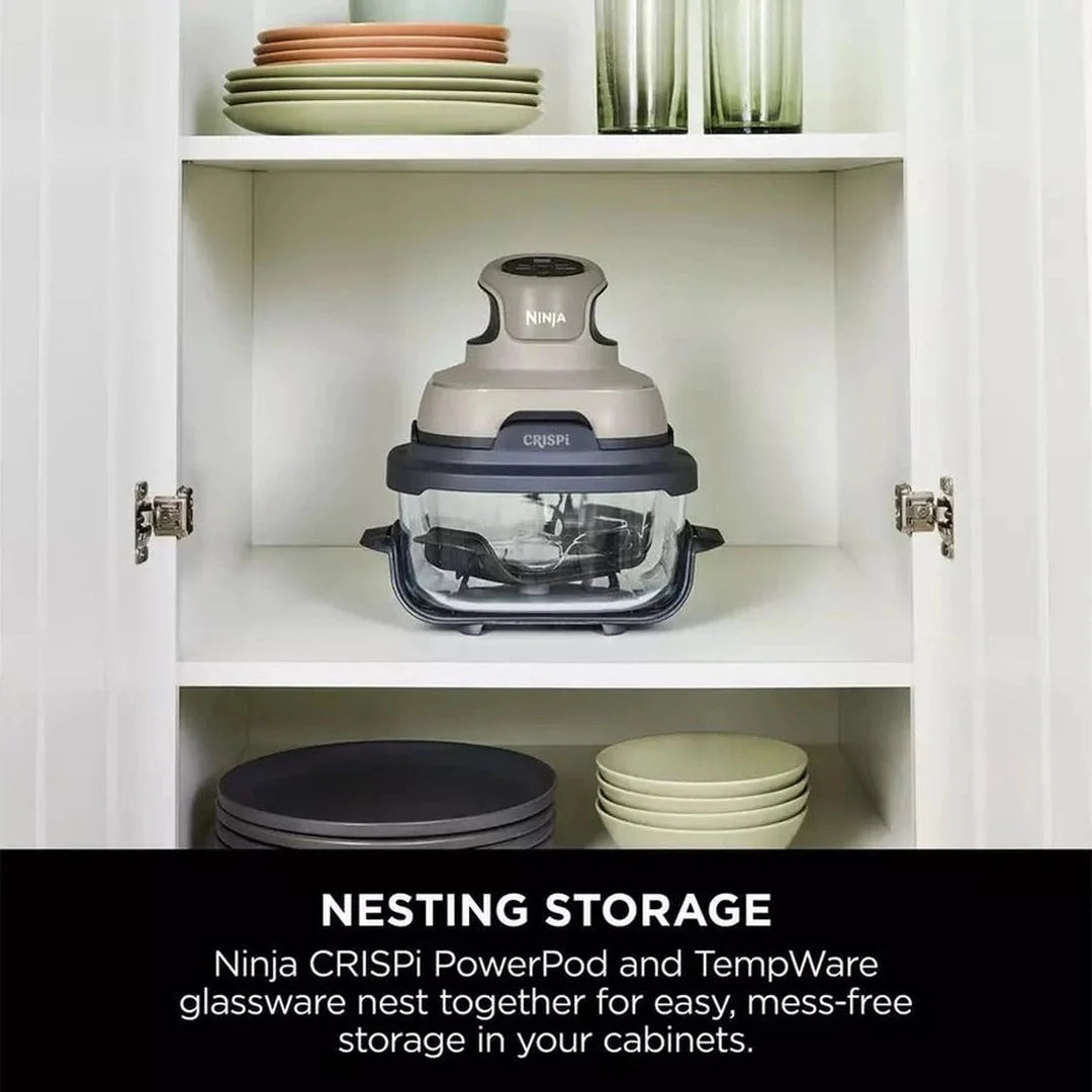 Ninja Crispi™ 4-in-1 Portable Glass Air Fryer Cooking System - Stone | FN101UKST Ninja Grill Ben Sweeney Electrical Euronics