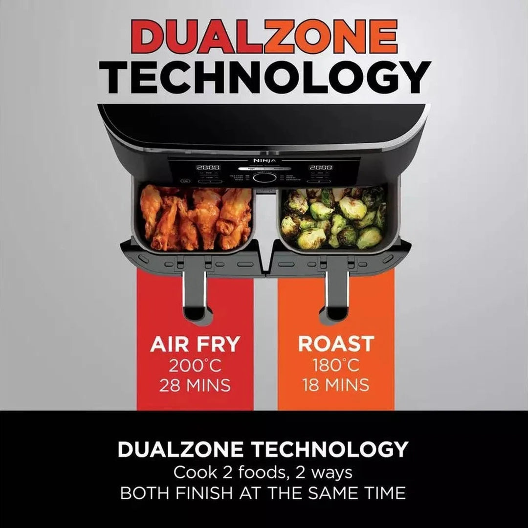 Ninja Foodi 4-in-1 Dual Zone Air Fryer 7.6L | AF200UK Ninja Air Fryer Ben Sweeney Electrical Euronics