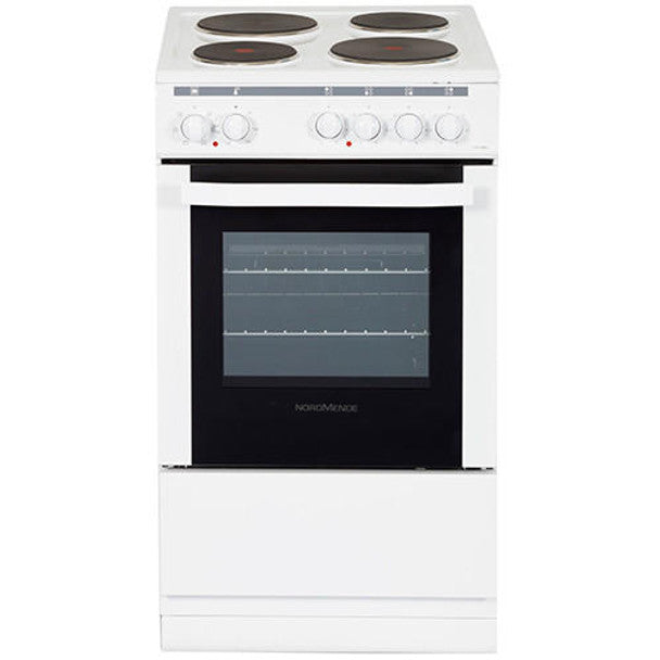 NordMende 50 cm Freestanding Electric Cooker – Single Cavity, Solid Plate Hob