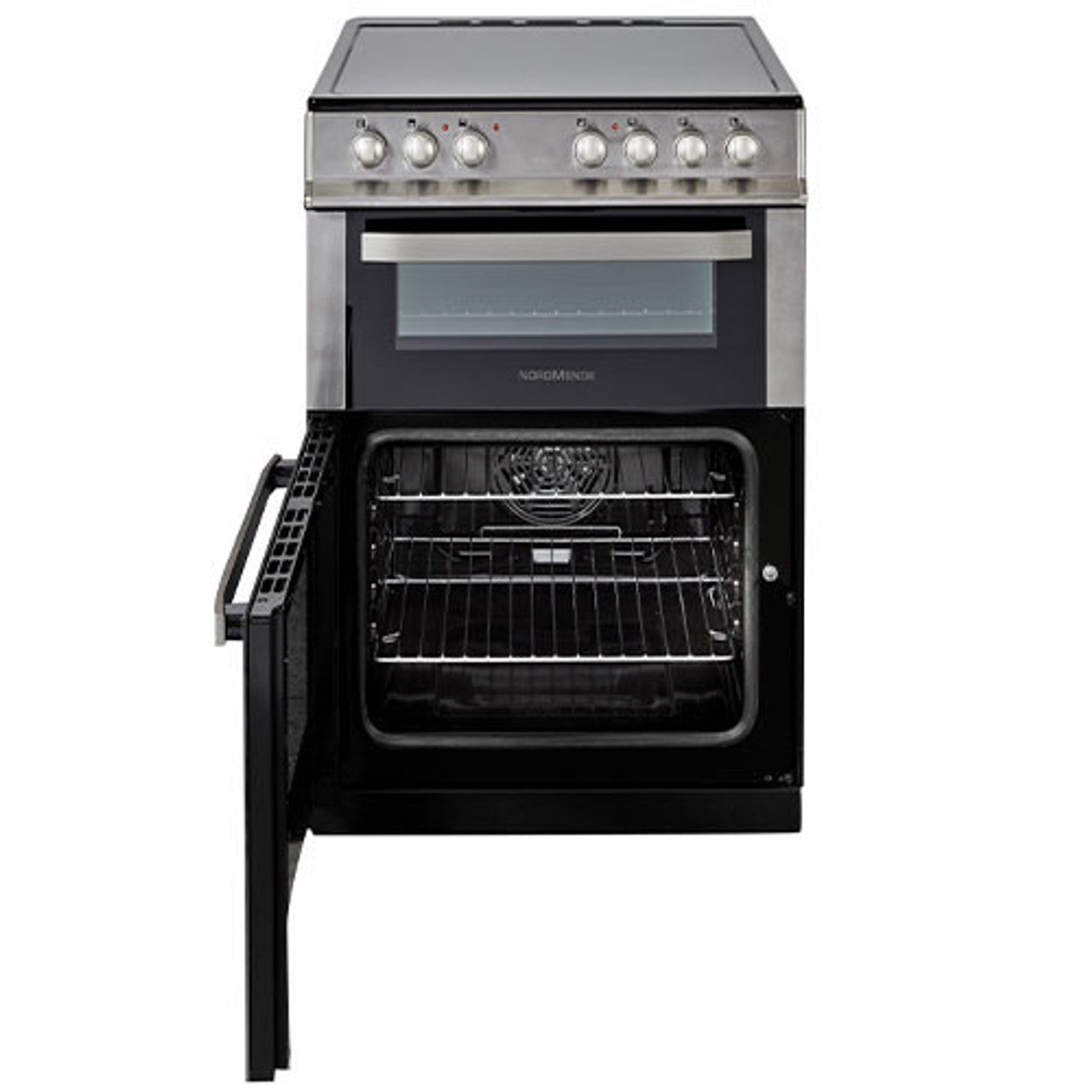 NordMende 60 cm Freestanding Double-Cavity Electric Cooker – Stainless Steel
