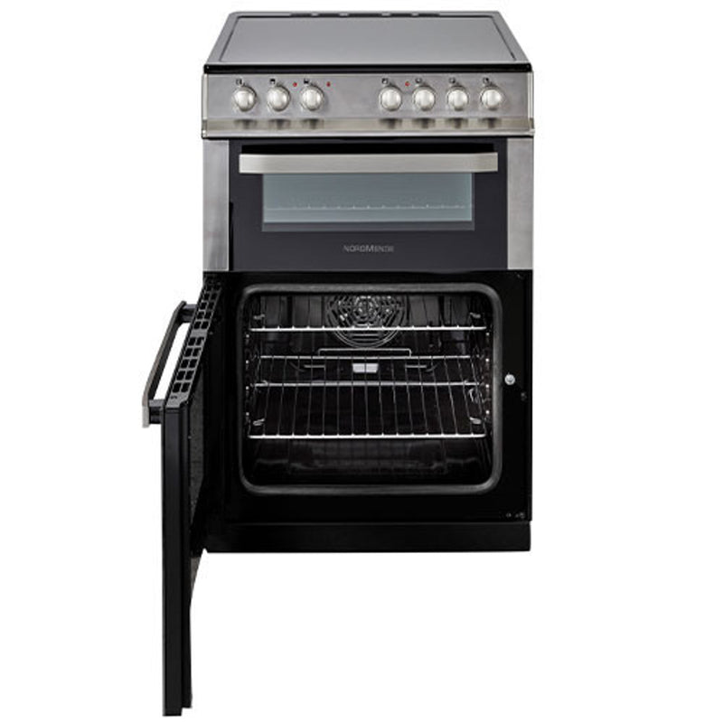 NordMende 60 cm Freestanding Double-Cavity Electric Cooker – Stainless Steel
