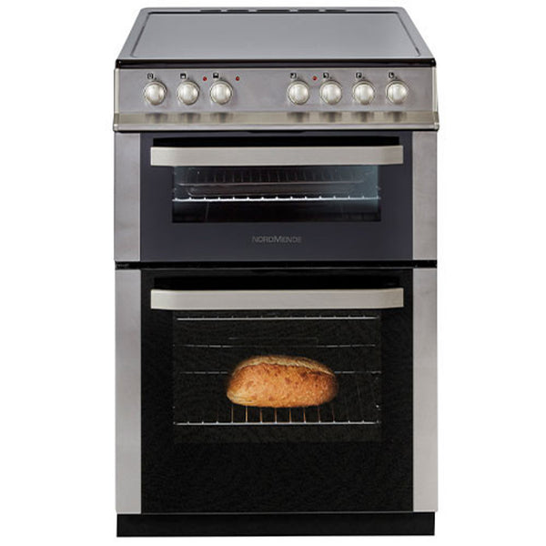 NordMende 60 cm Freestanding Double-Cavity Electric Cooker – Stainless Steel