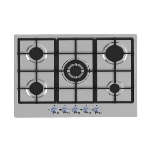 PowerPoint 5‑Ring Stainless Steel Gas Hob – Natural Gas (LPG Convertible)