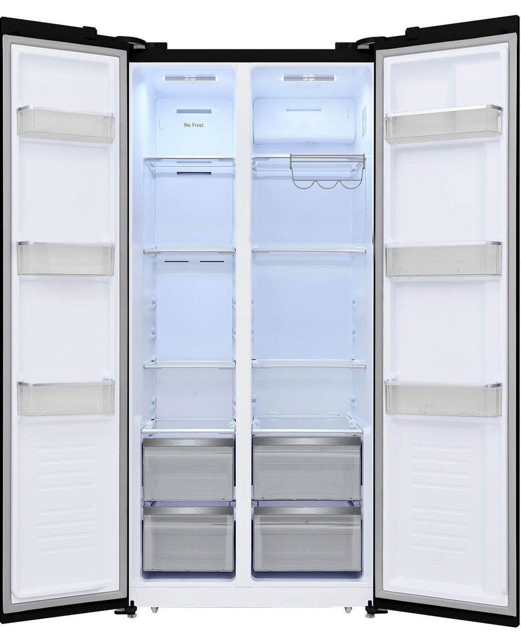 Powerpoint 800 Series American Style Fridge Freezer - Black Glass | P98317SKBLG-E