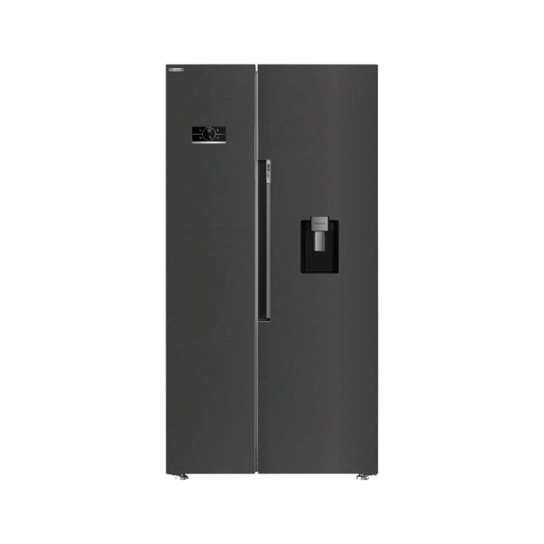 Beko Freestanding American Style Fridge Freezer with HarvestFresh™ Black Steel| ASD2442VPZ Beko Fridge Freezer Ben Sweeney Electrical Euronics