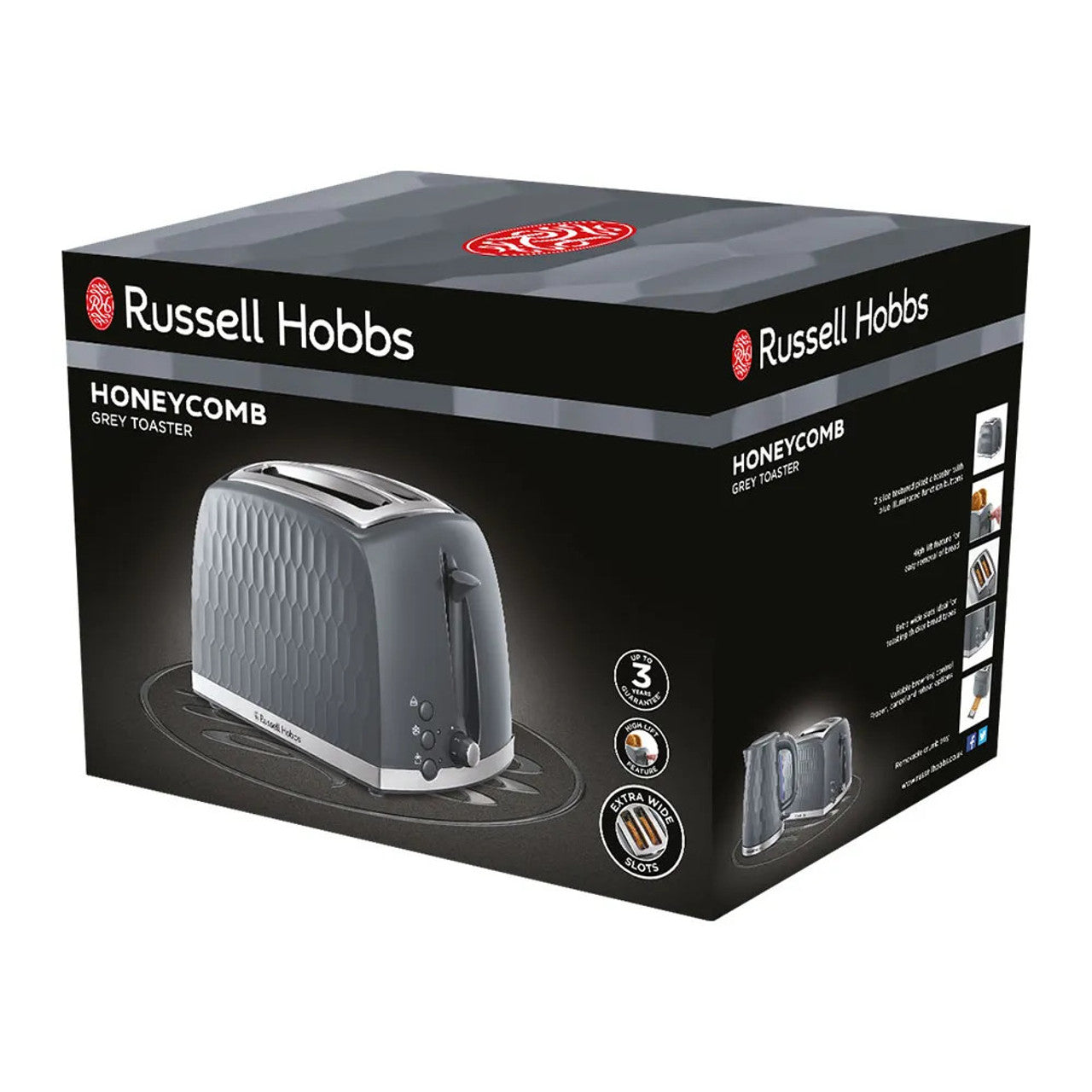Russell Hobbs Honeycomb Toaster - Grey | 26063