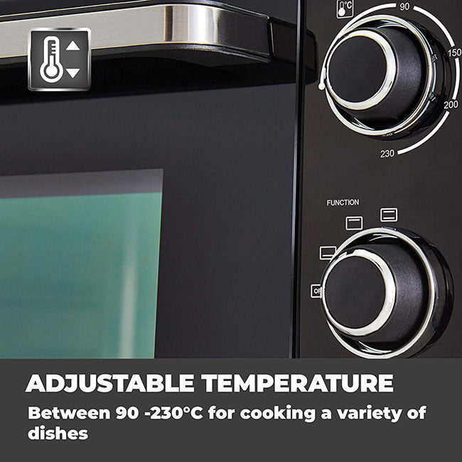 Tower T14043 23L Mini Oven Black with Silver Accents