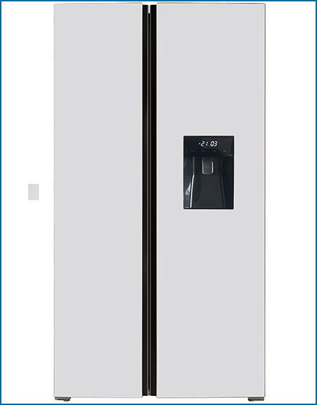 PowerPoint American-Style Fridge Freezer – Stainless Steel, Frost Free, Water Dispenser