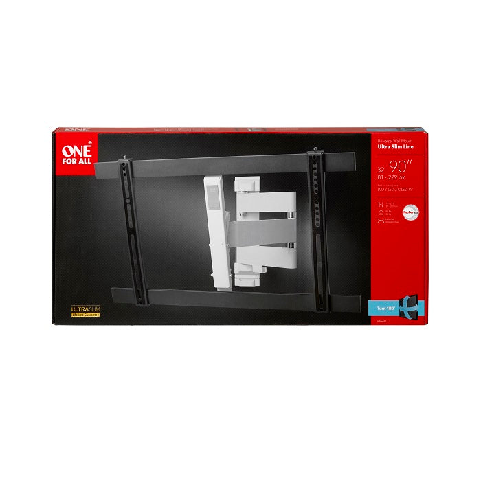 One For All Ultra Slim Wall Mount, 32-84" TVs, Tilt & Turn 180