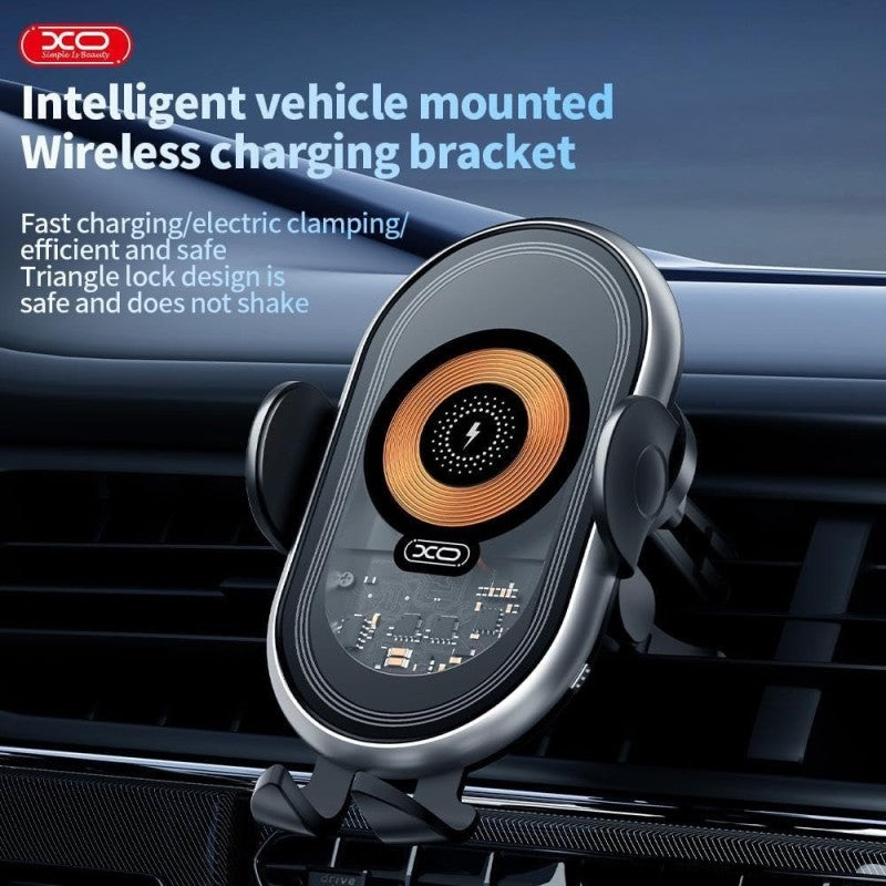 XO Car Holder With Wireless Charger Black 15W | XO-WX038